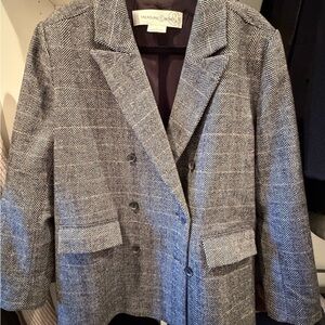 Treasure & Bond Women's Gray Herringbone Blazer